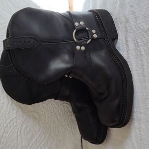 Justin Gypsy Collection Leather Harness Boots Women's 7.5 Black Moto Biker